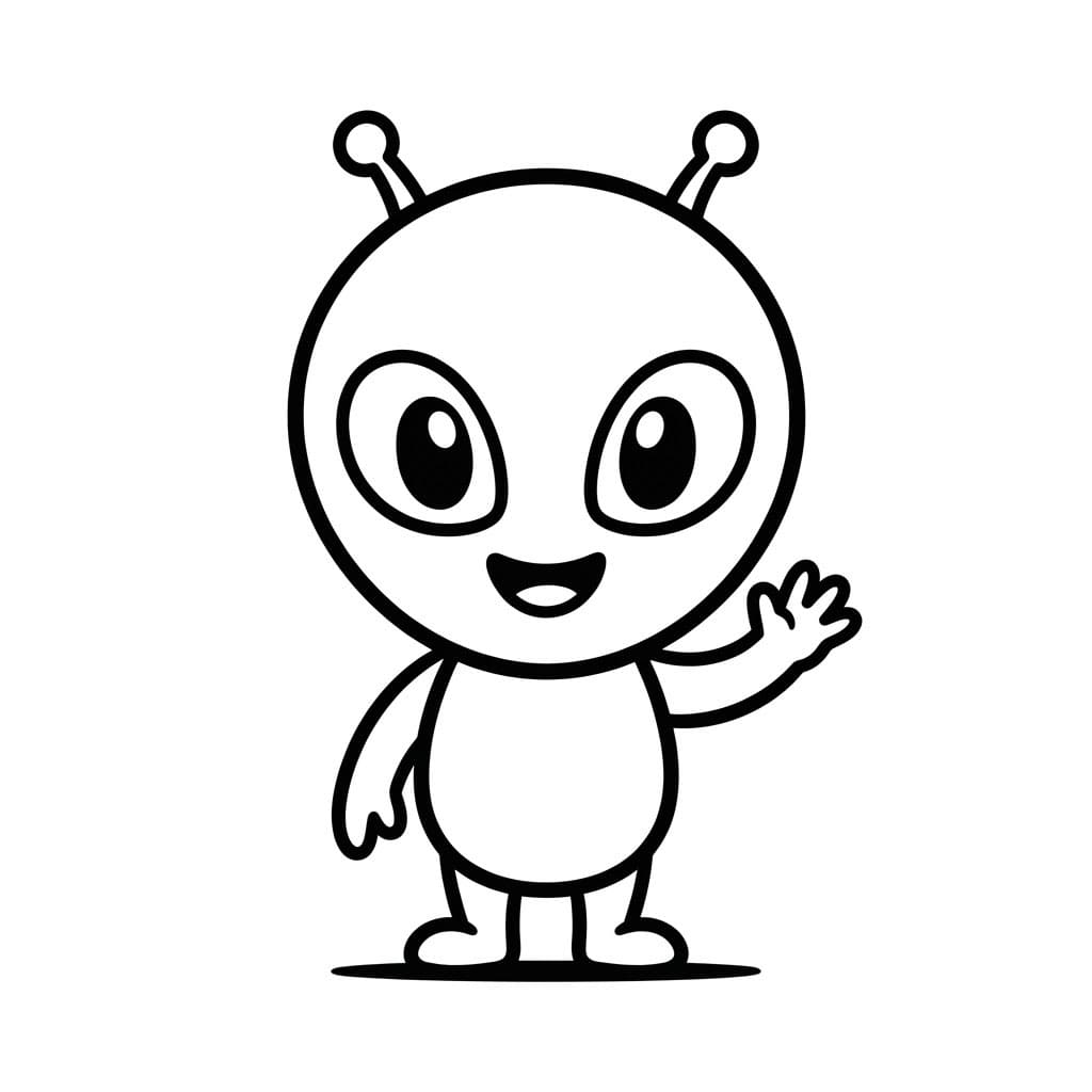 Alieno che Saluta da colorare