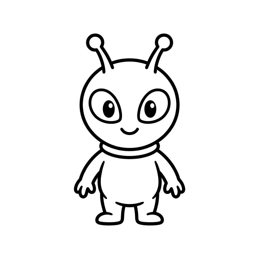 Alieno con Antenne da colorare