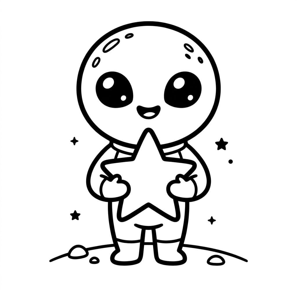 Alieno con Stella da colorare