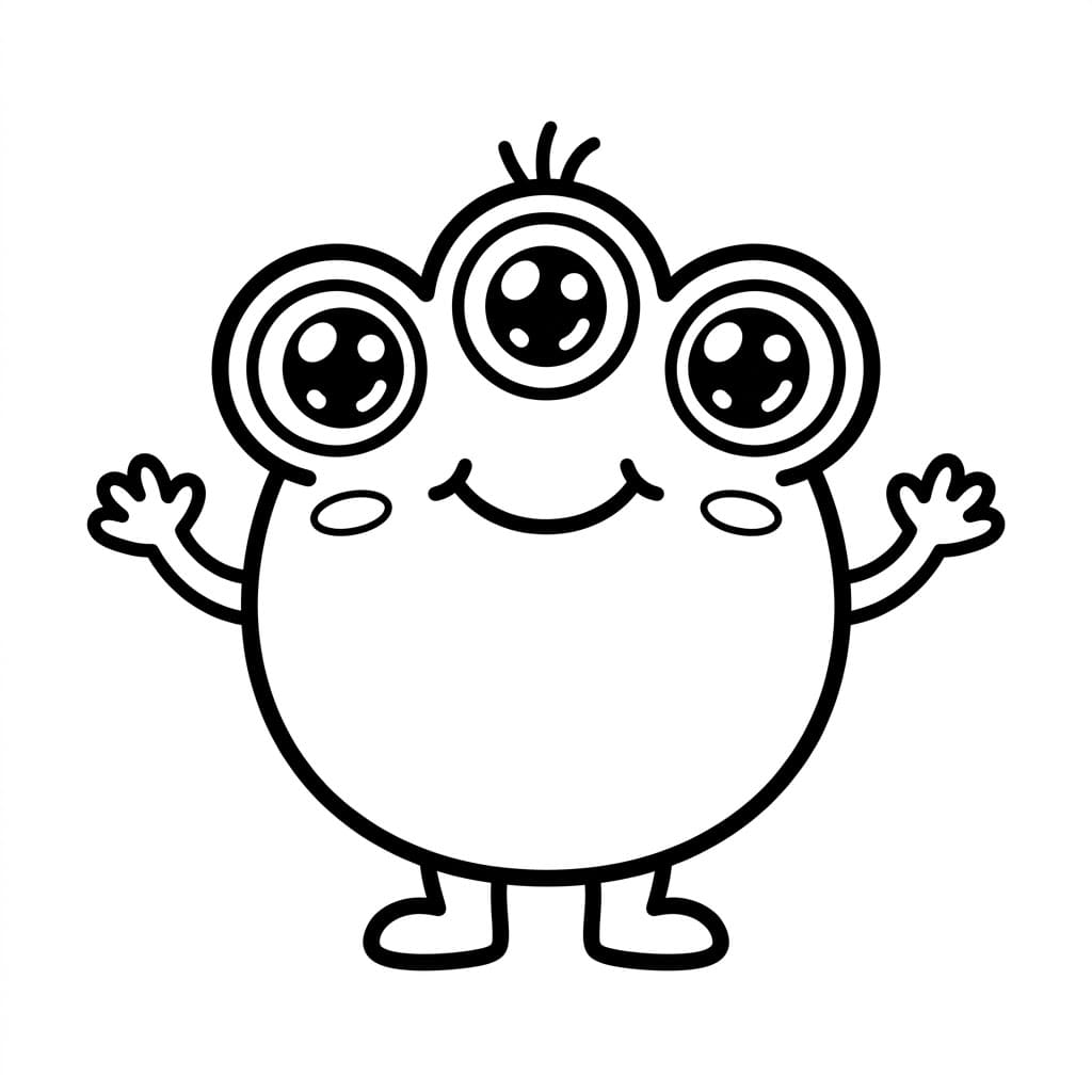 Alieno con Tre Occhi da colorare