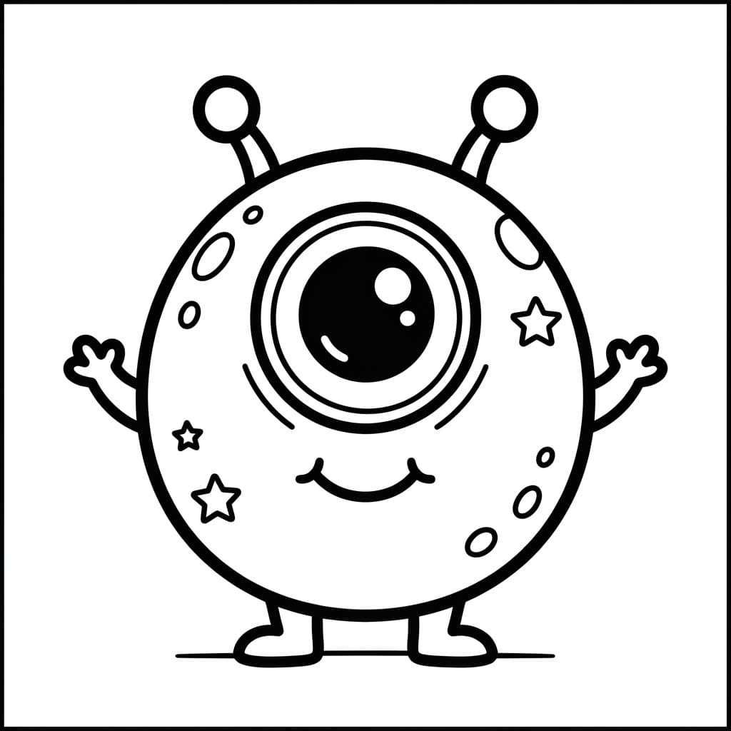 Alieno con Un Occhio da colorare