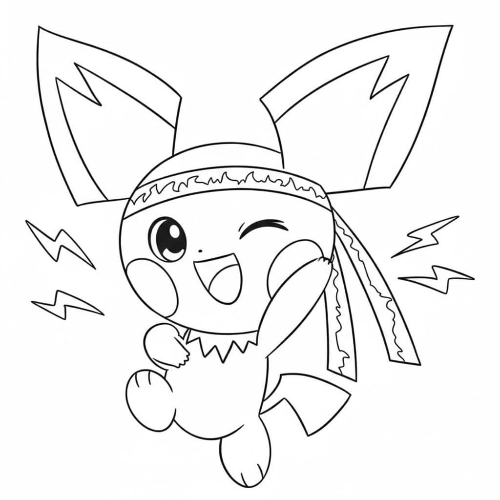 Allenamento Pichu da colorare
