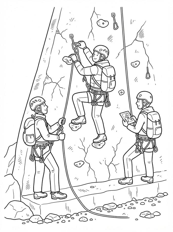 Allenamento alpinistico da colorare
