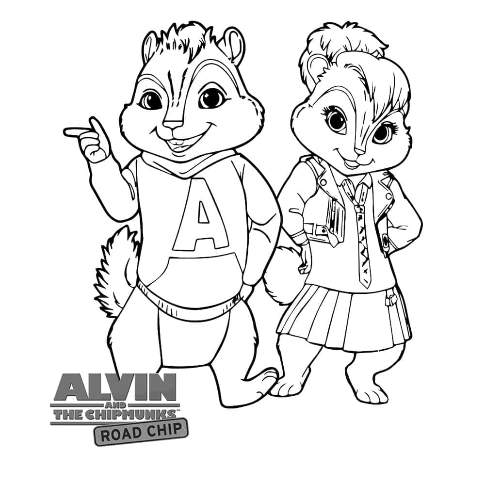 Alvin e Brittany da colorare