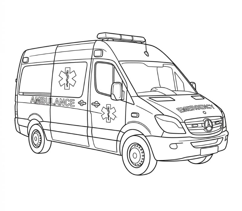 Ambulanza Mercedes da colorare