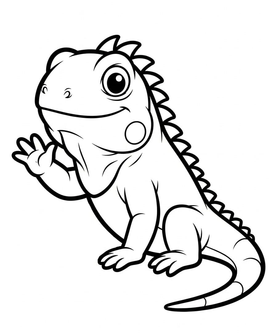 Amichevole con le iguane da colorare Amichevole con le iguane da colorare