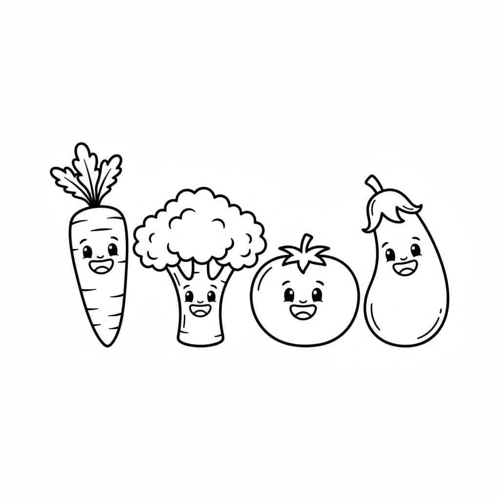 Amici delle verdure da colorare
