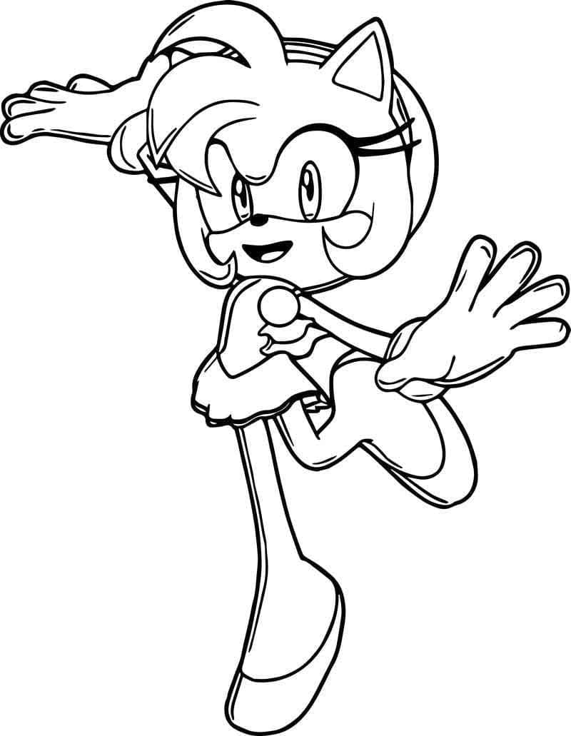 Amy Rose amichevole da colorare