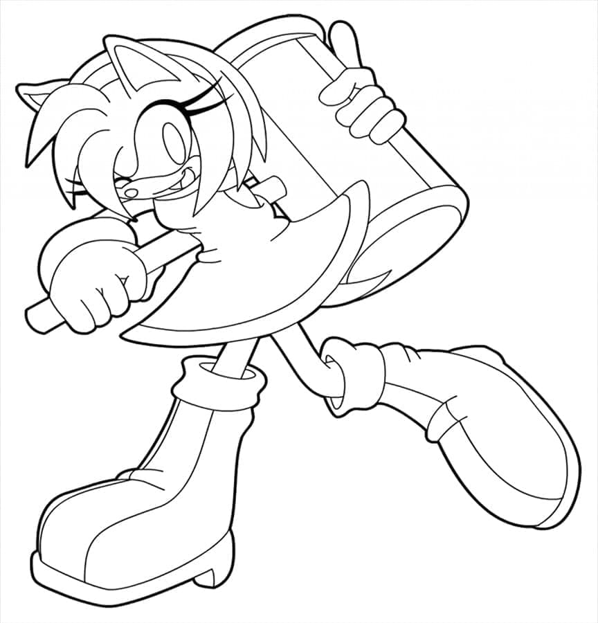 Amy Rose and Hammer da colorare
