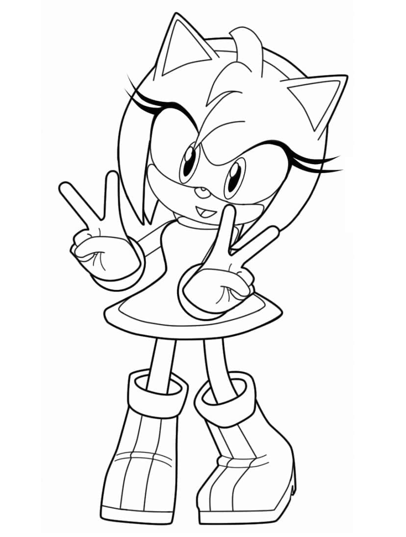 Amy Rose carina stampabile da colorare