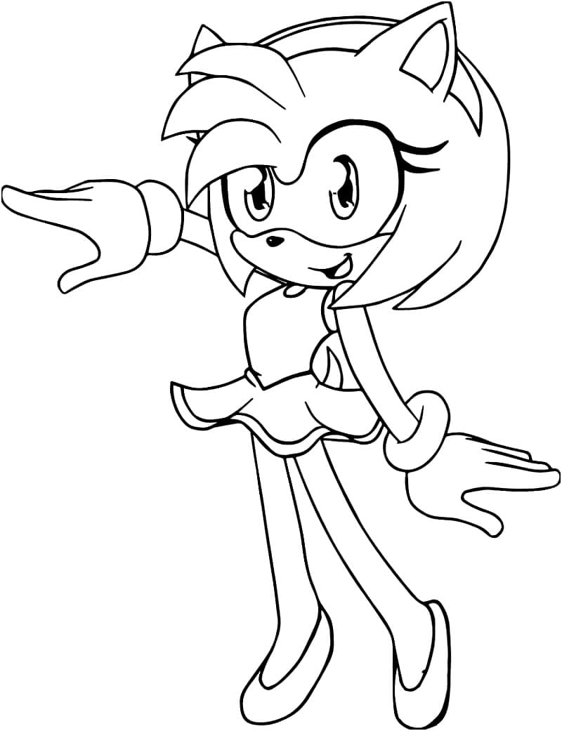 Amy Rose carina da colorare