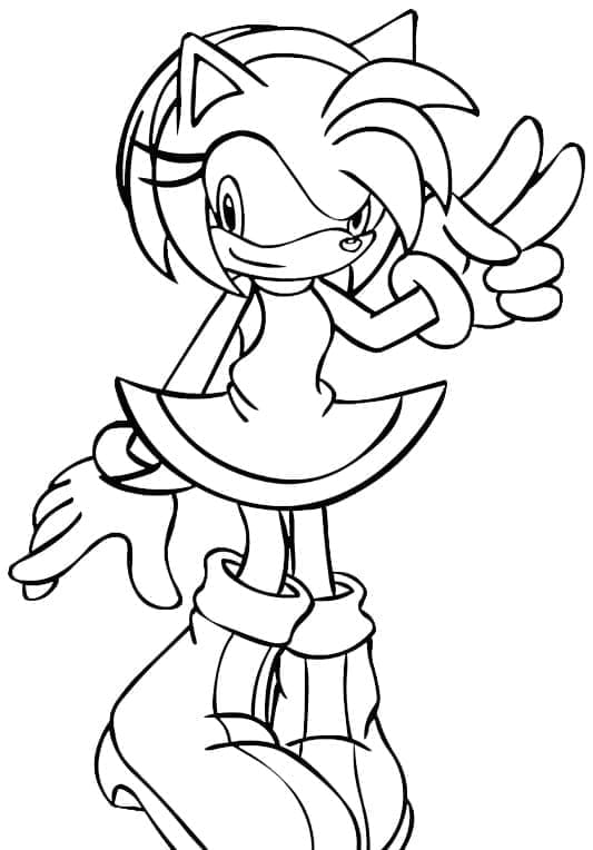 Amy Rose gratis da colorare