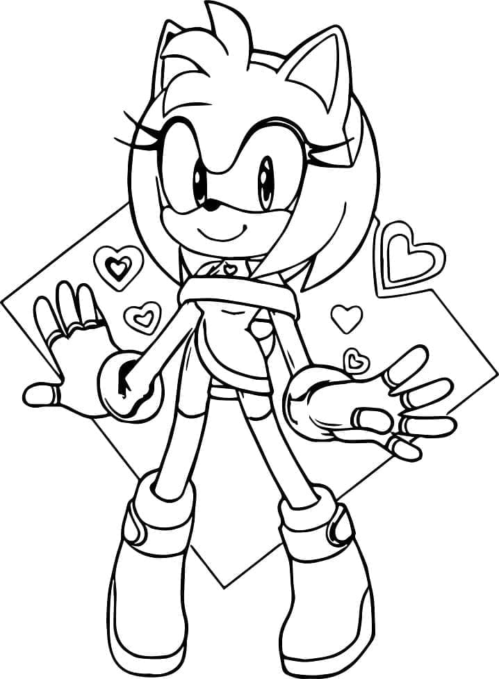 Amy Rose in Sonic da colorare