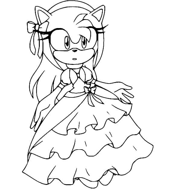 Amy Rose in abito da colorare