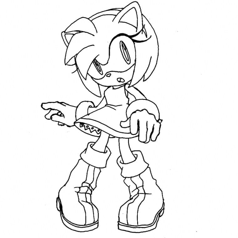 Amy Rose da colorare