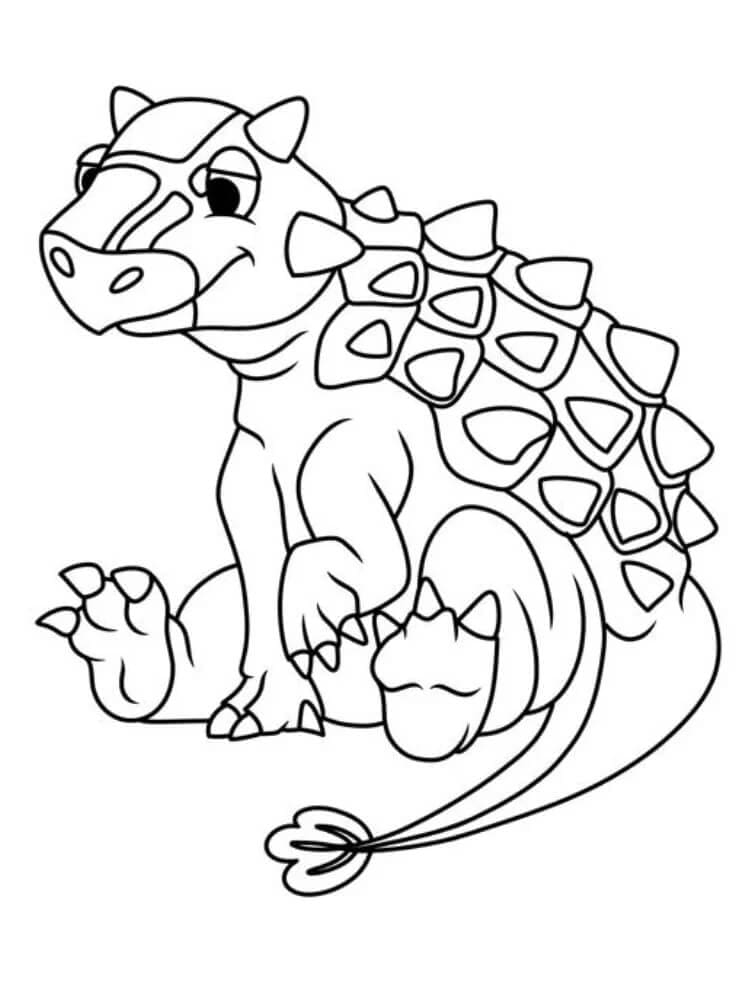 Anchilosauro cartone animato da colorare