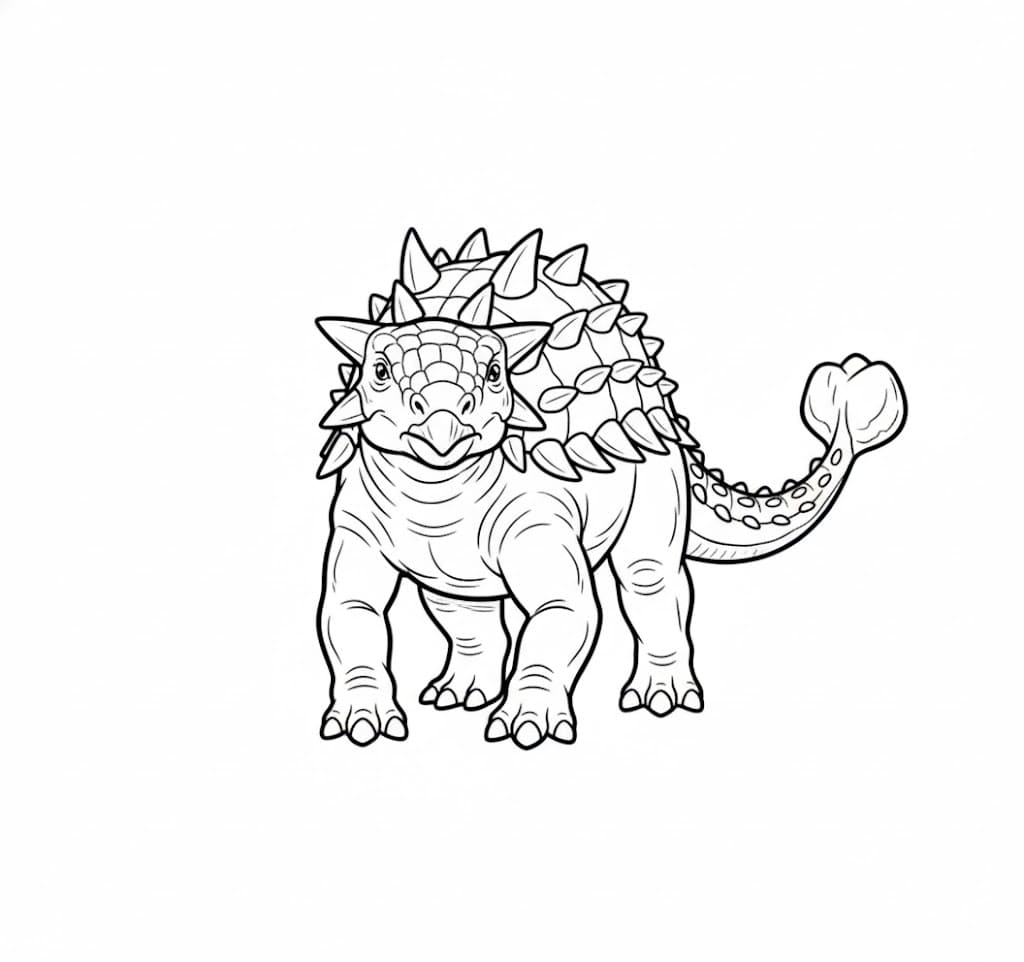 Anchilosauro che riposa da colorare