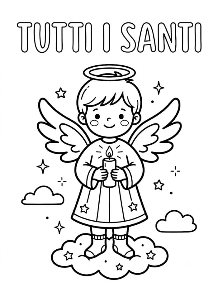 Angelo di Tutti i santi da colorare