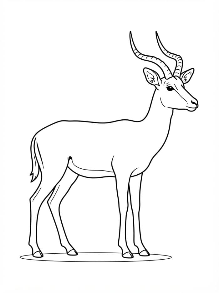 Antilope vista di profilo da colorare