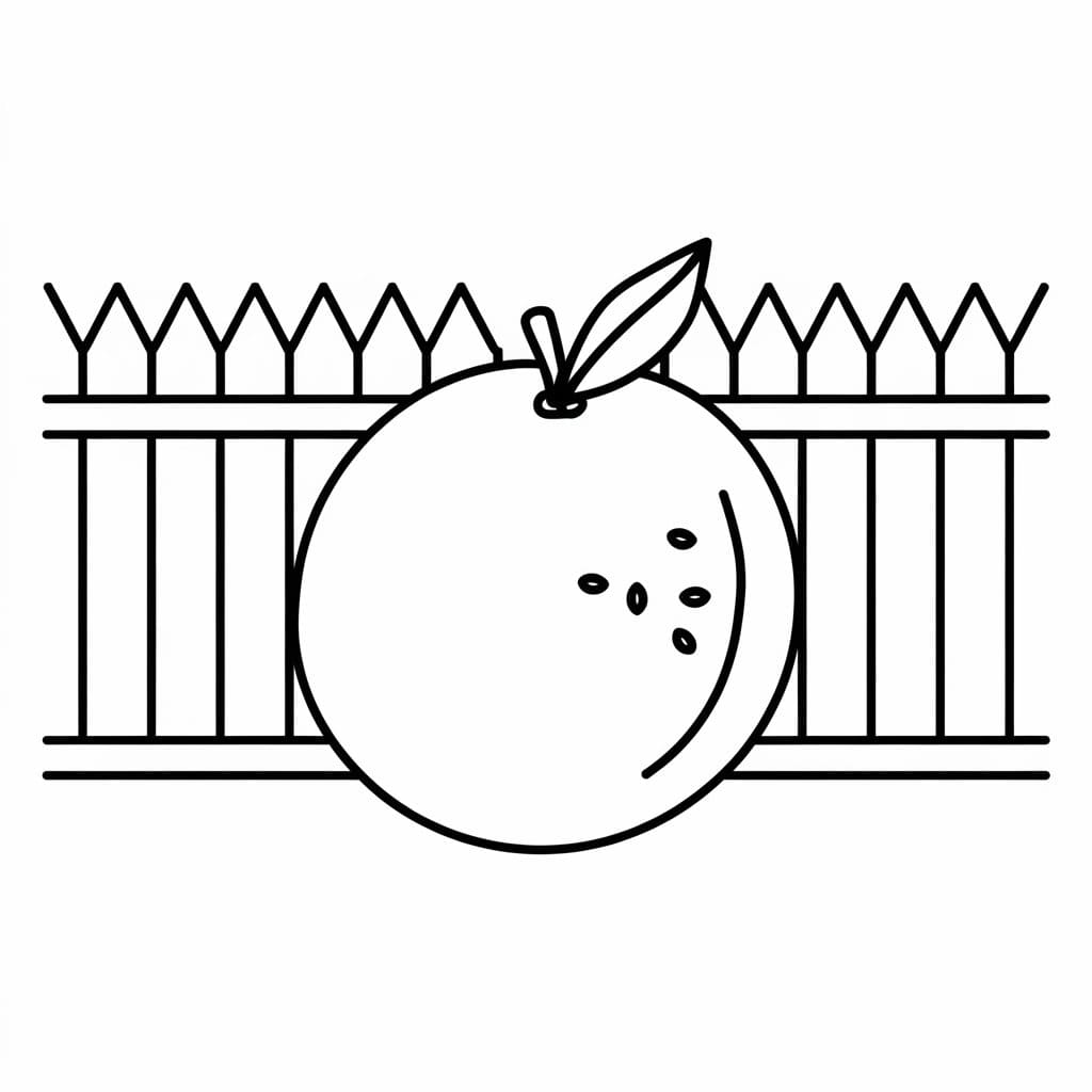Arance e recinzioni da colorare