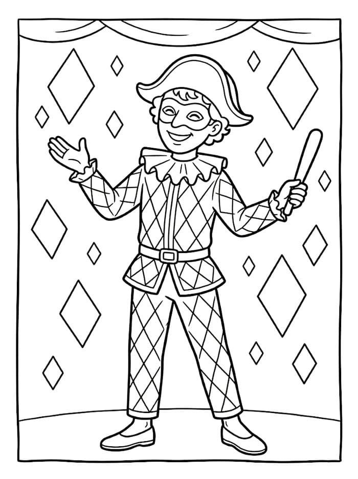 Arlecchino e i Rombi Volanti da colorare