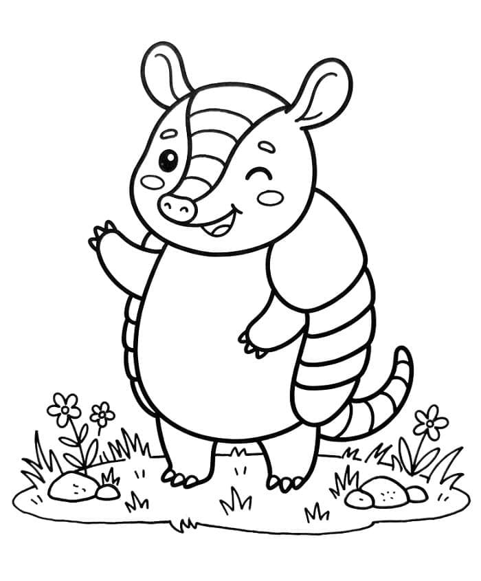 Armadillo carino da colorare