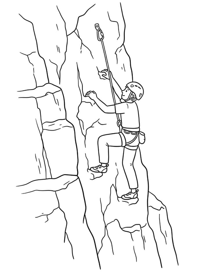 Arrampicata su roccia da colorare
