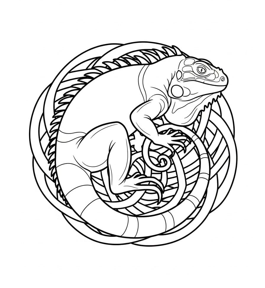 Arte dell'iguana da colorare Arte dell'iguana da colorare