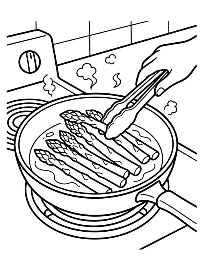 Asparagi Saltati da colorare