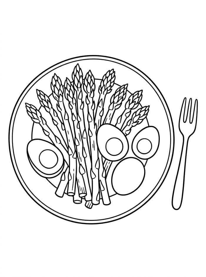 Asparagi con uova sode da colorare