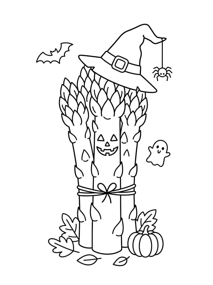 Asparagi di Halloween da colorare