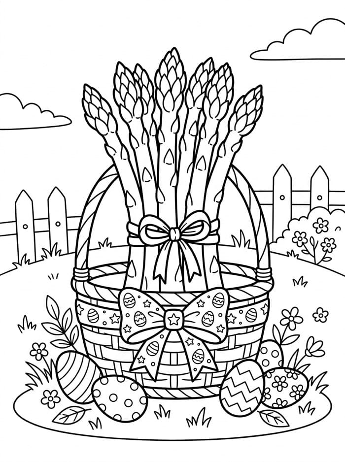 Asparagi di Pasqua da colorare