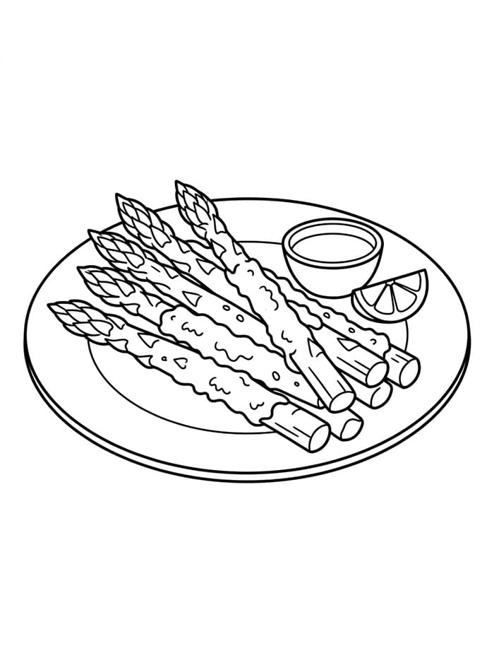 Asparagi fritti semplici da colorare