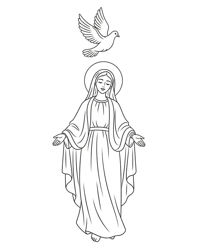 Assunzione di Maria Spirito Santo da colorare