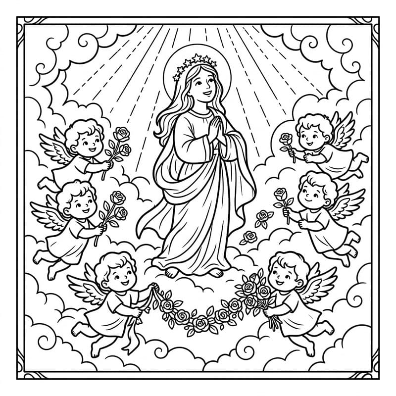 Assunzione di Maria dei Cherubini da colorare