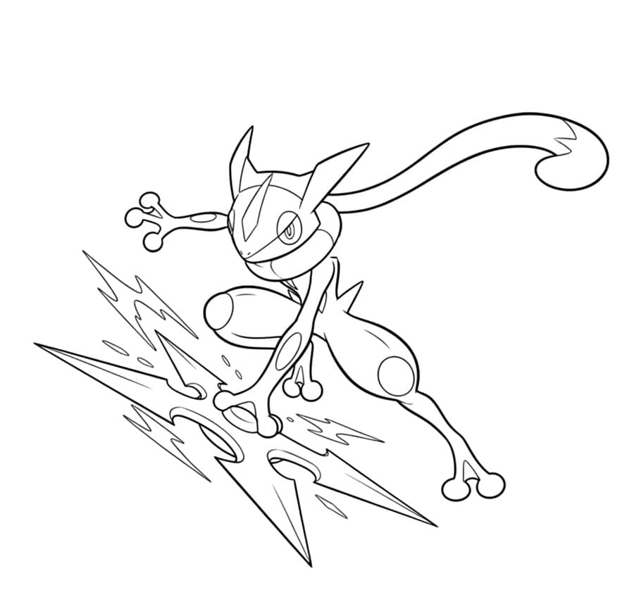 Attacco di Greninja da colorare
