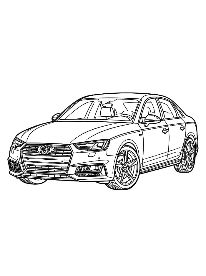 Audi A4 Vista frontale da colorare