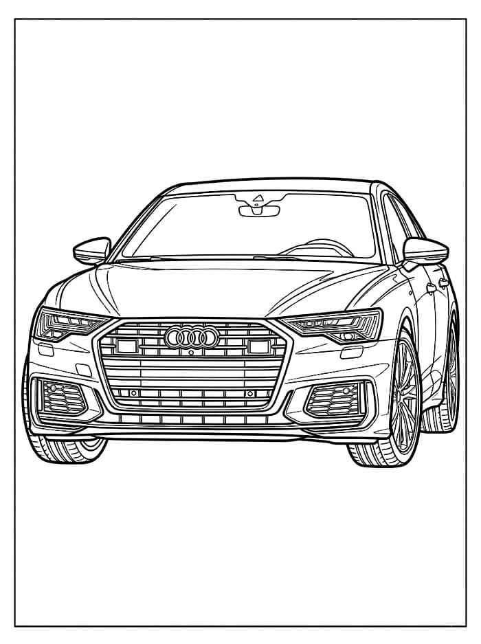 Audi A6 Vista frontale da colorare