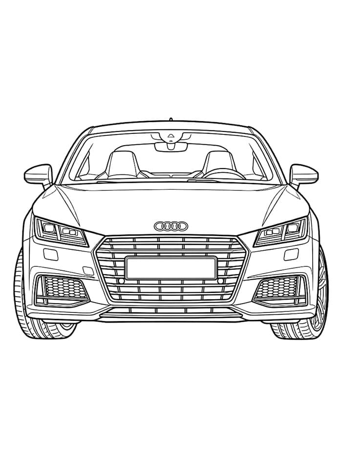 Audi TT Vista frontale da colorare