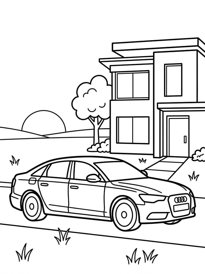 Audi e casa da colorare
