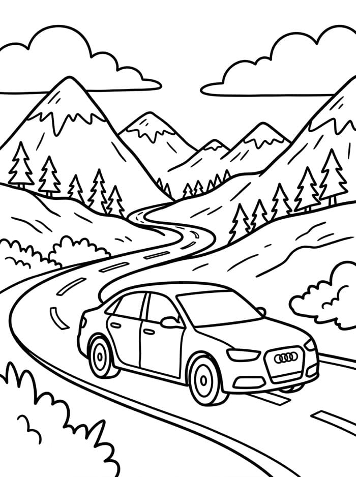 Audi in montagna da colorare