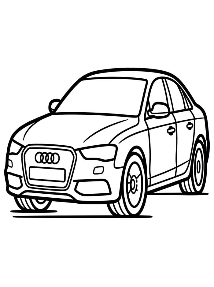 Audi vista a tre quarti da colorare