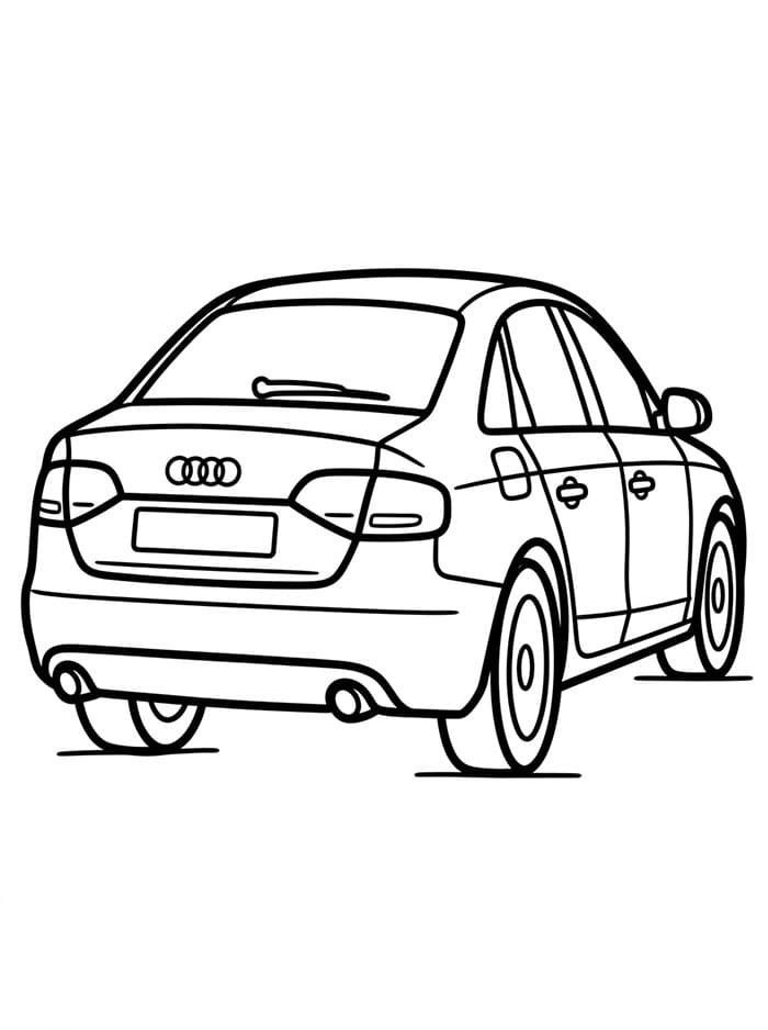 Audi vista posteriore da colorare