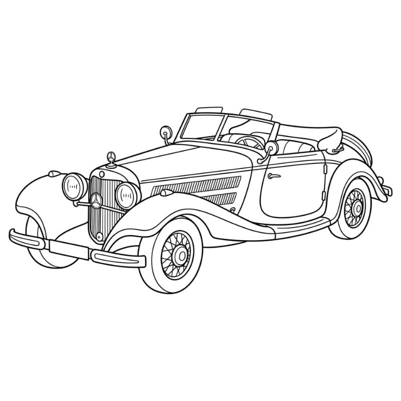 Auto Mercedes d'epoca da colorare