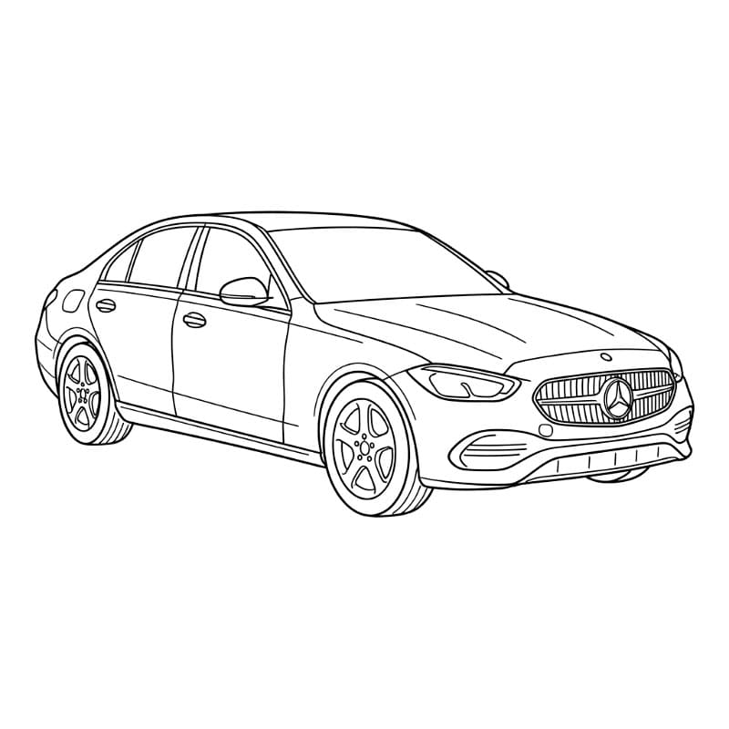 Auto Mercedes e bambini da colorare