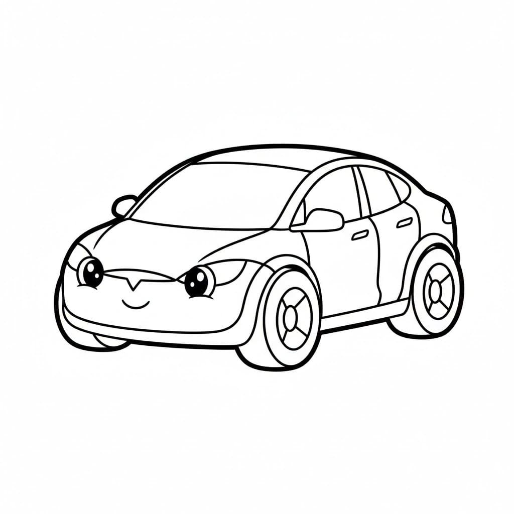 Auto Tesla carina da colorare