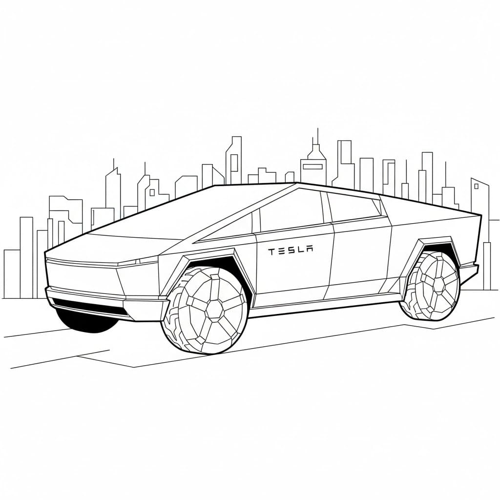 Auto Tesla moderna da colorare