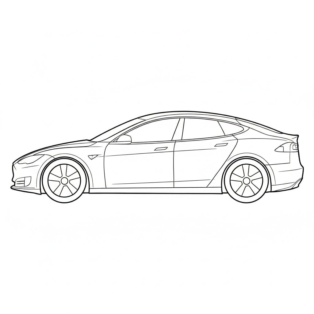 Auto Tesla da colorare