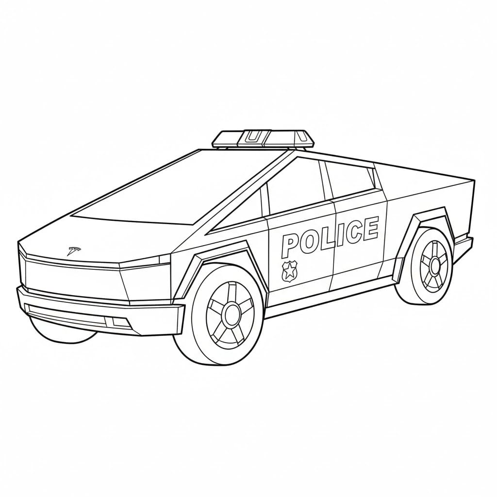 Auto di polizia Tesla da colorare