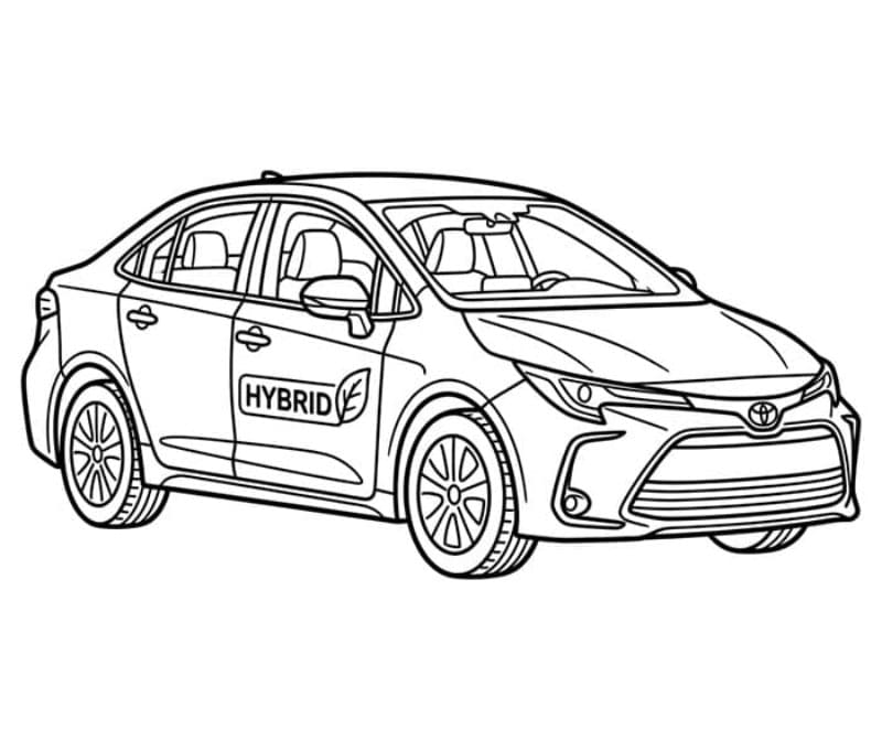 Auto ibrida Toyota da colorare